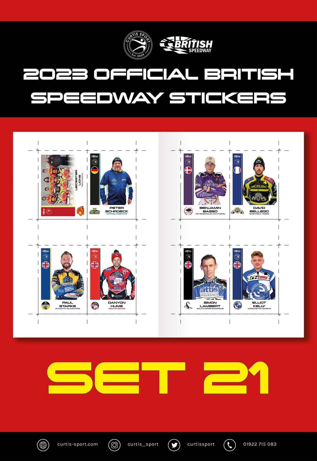2023 Official British Speedway Stickers - Set 21