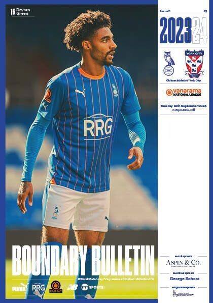 Oldham Athletic v York City - 19/09/23