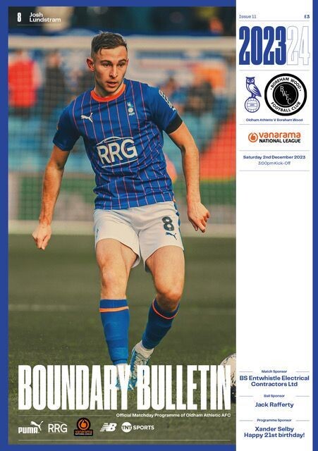 Oldham Athletic v Boreham Wood - 02/12/23
