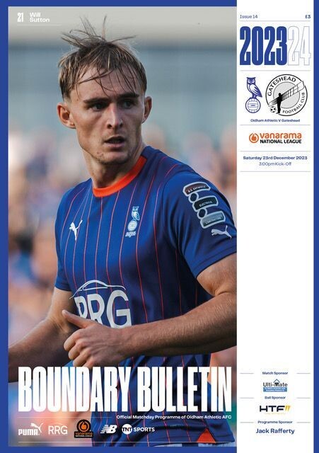 Oldham Athletic v Gateshead - 23/12/23
