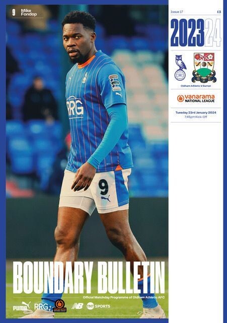Oldham Athletic v Barnet - 23/01/24