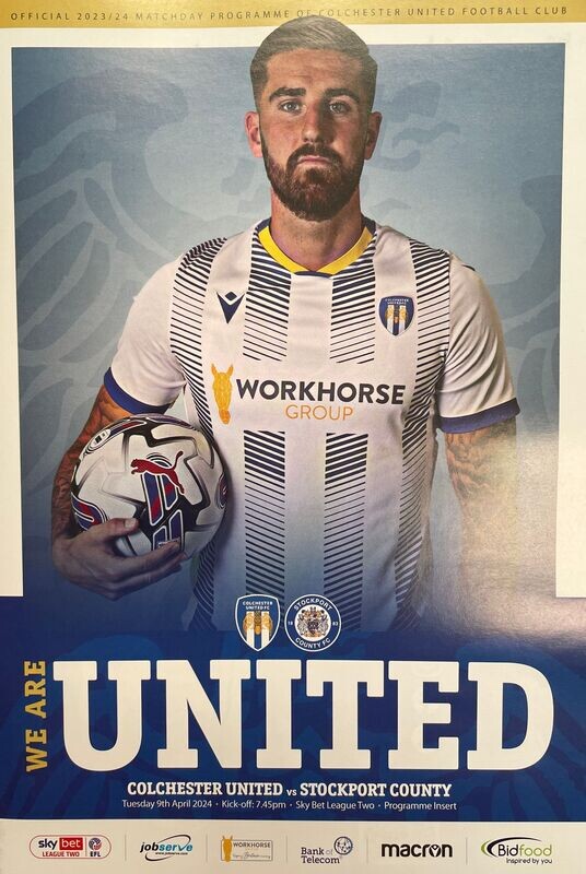 Colchester United v Stockport County - 09/04/24