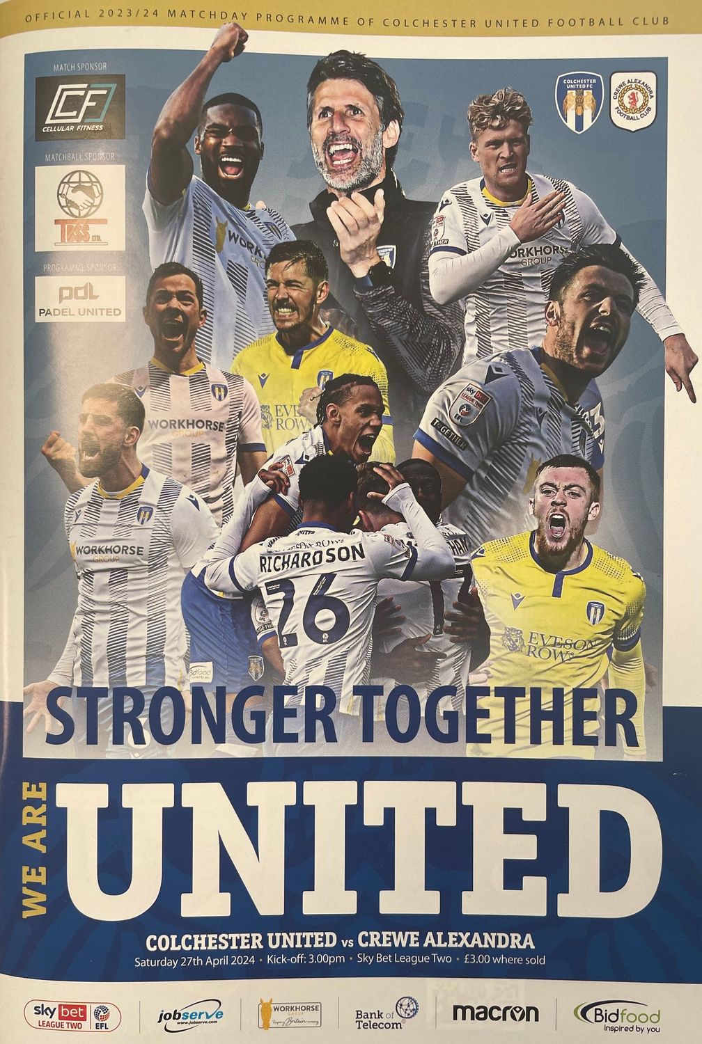 Colchester United v Crewe Alexandra - 27/04/24