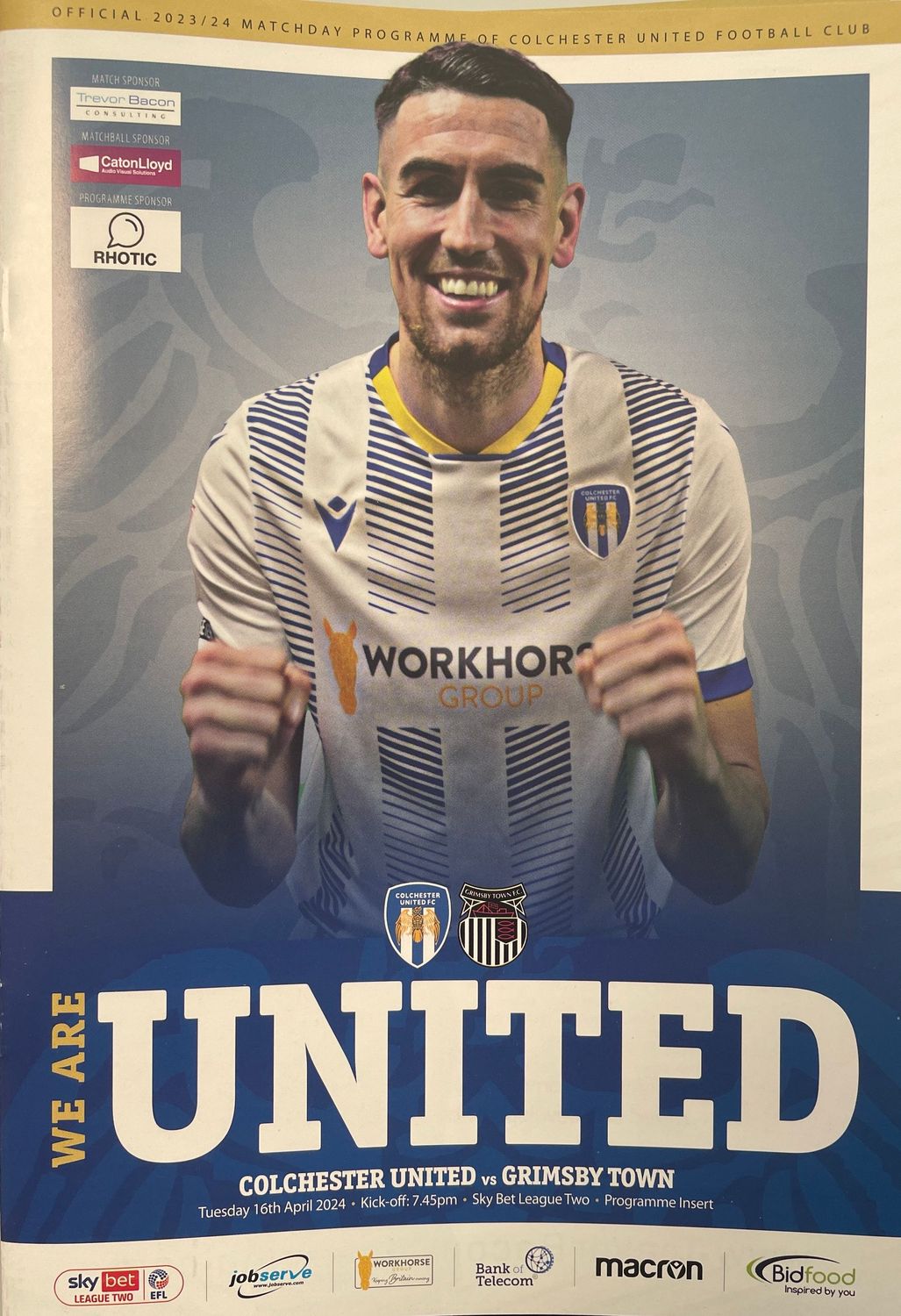 Colchester United v Grimsby Town - 16/04/24
