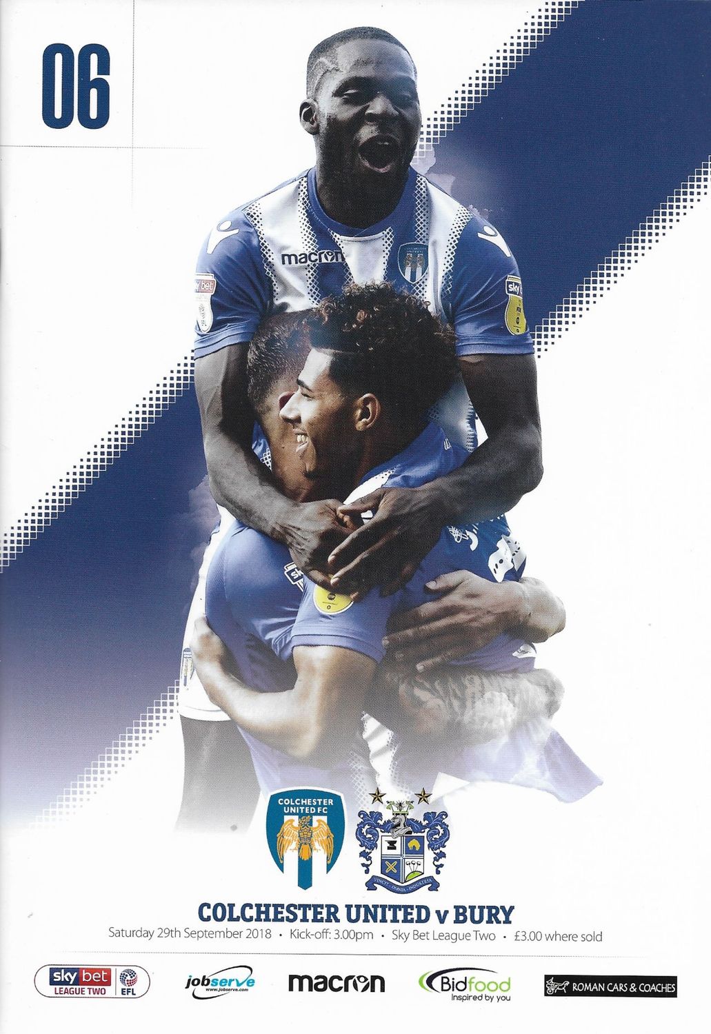 Colchester United v Bury - 15/09/18