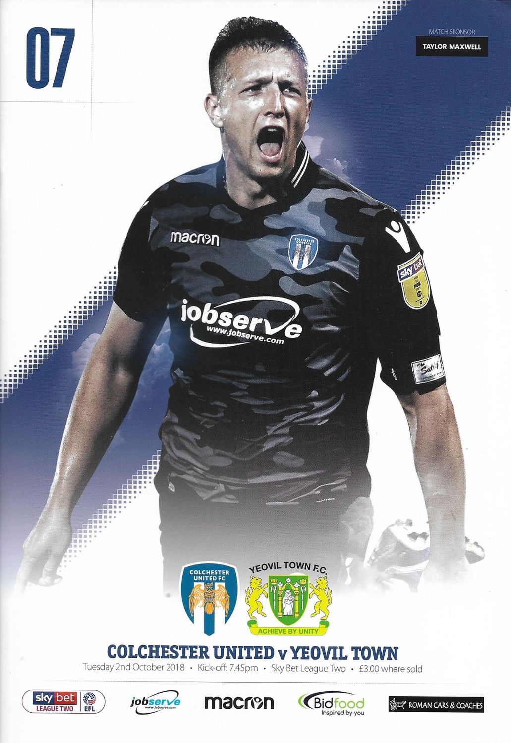 Colchester United v Yeovil Town - 02/10/18