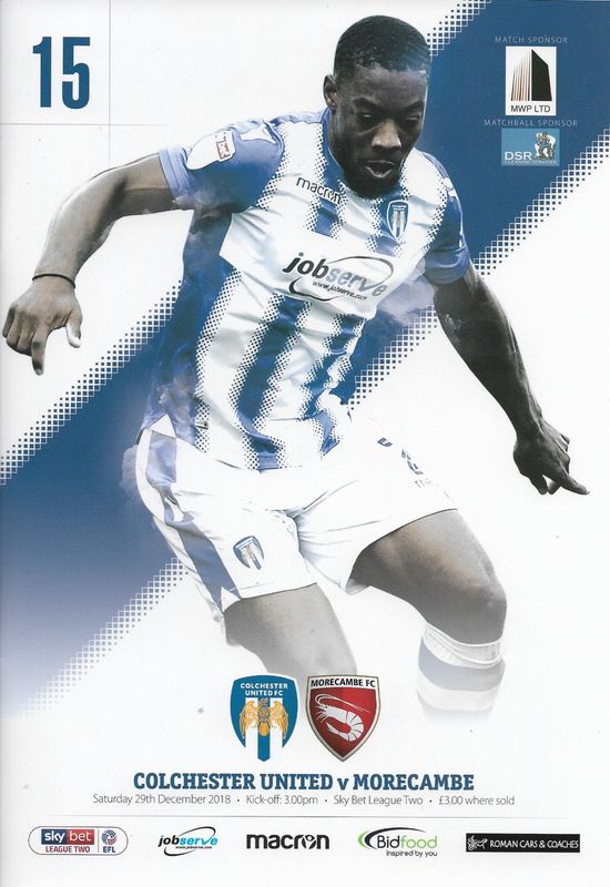 Colchester United v Morecambe - 29/12/18