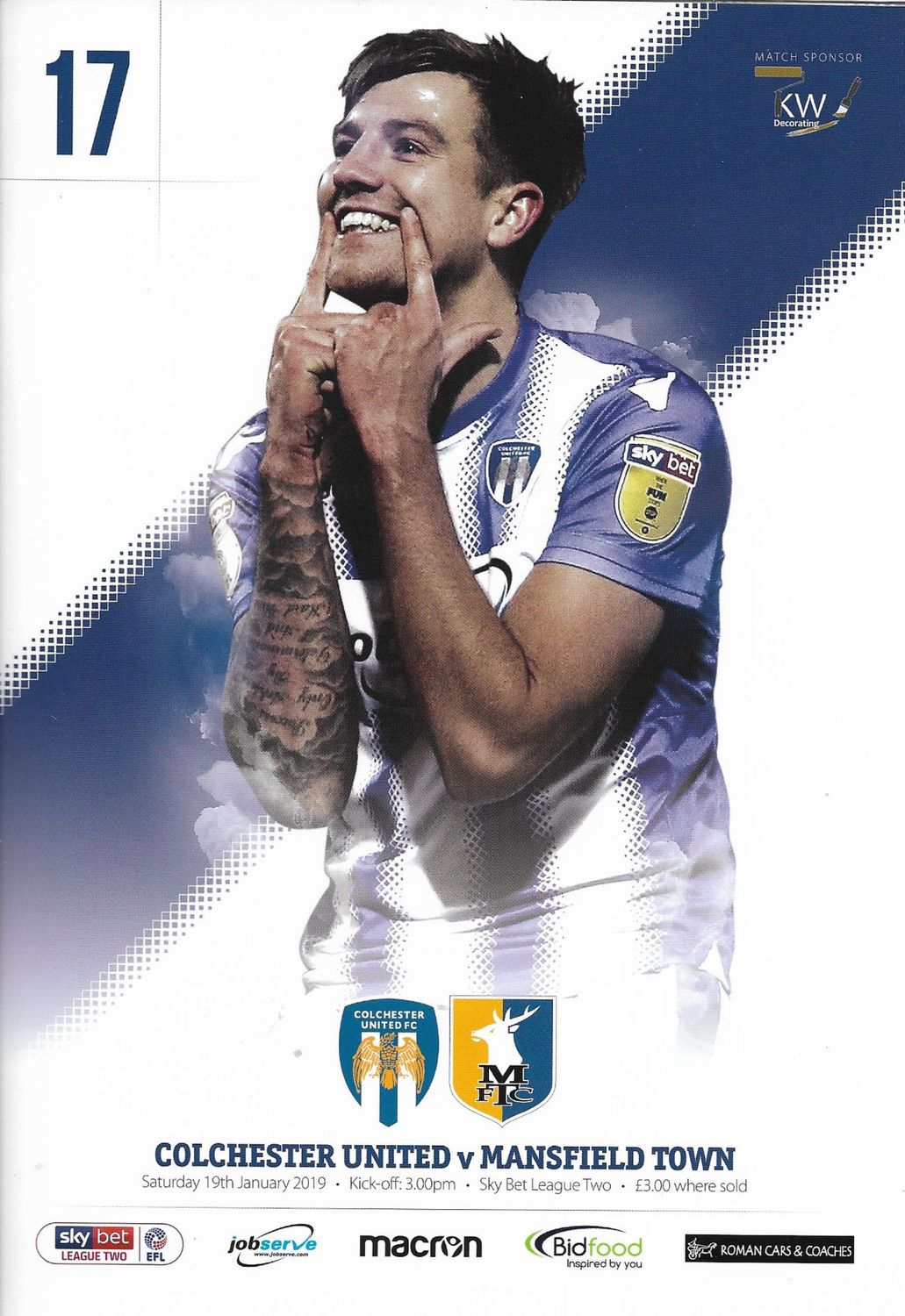 Colchester United v Mansfield Town - 19/01/19