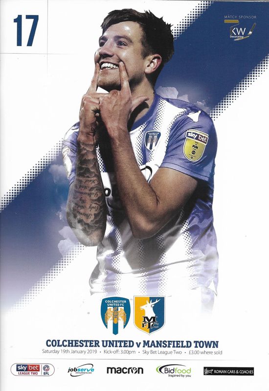 Colchester United v Mansfield Town - 19/01/19