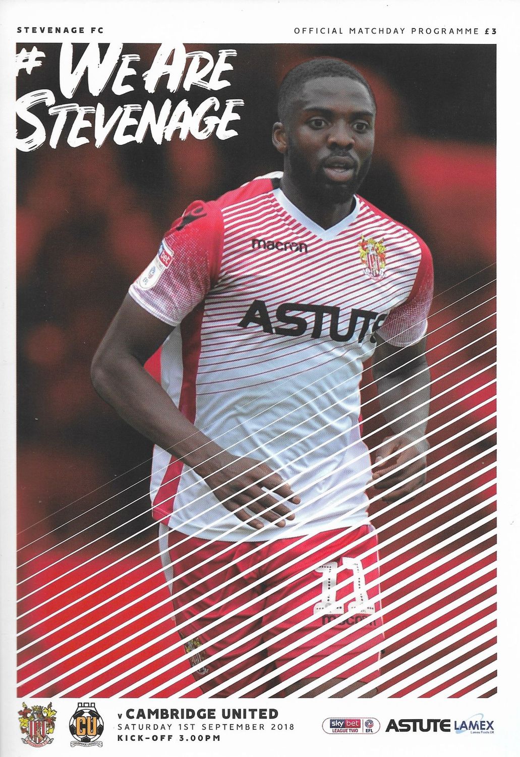 Stevenage v Cambridge United - 01/09/18