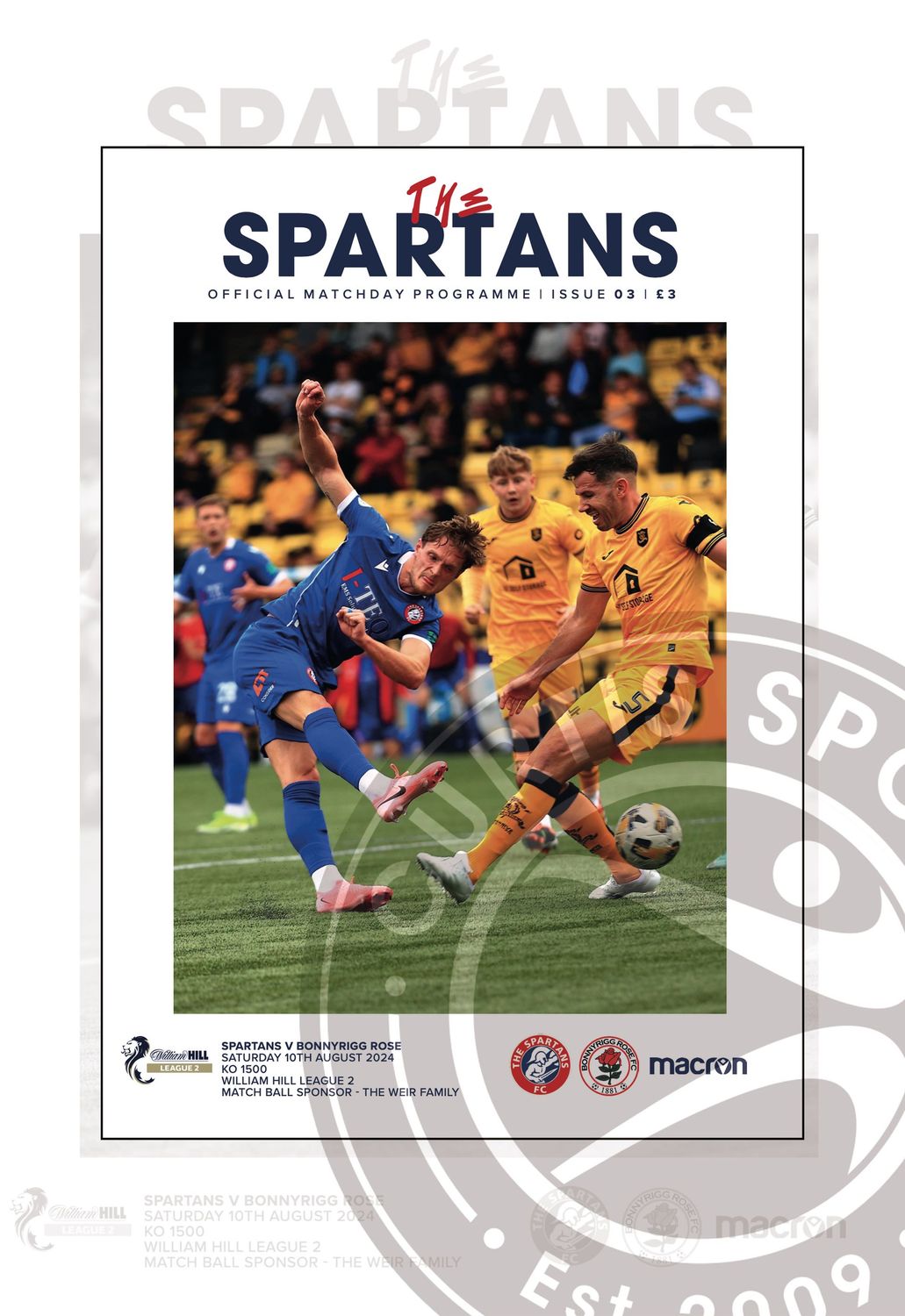 The Spartans v Bonnyrigg Rose - 10/08/24