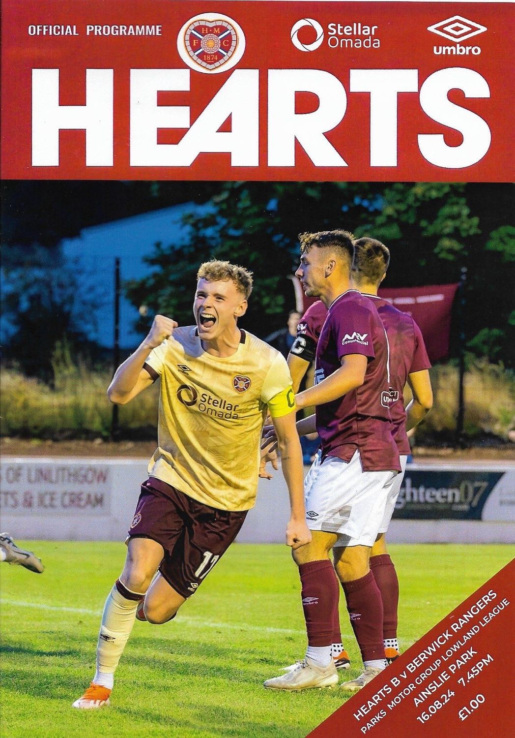 Hearts B v Berwick Rangers - 16/08/24