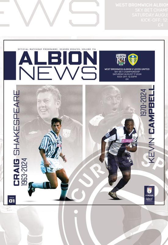 West Bromwich Albion v Leeds United - 17/08/24