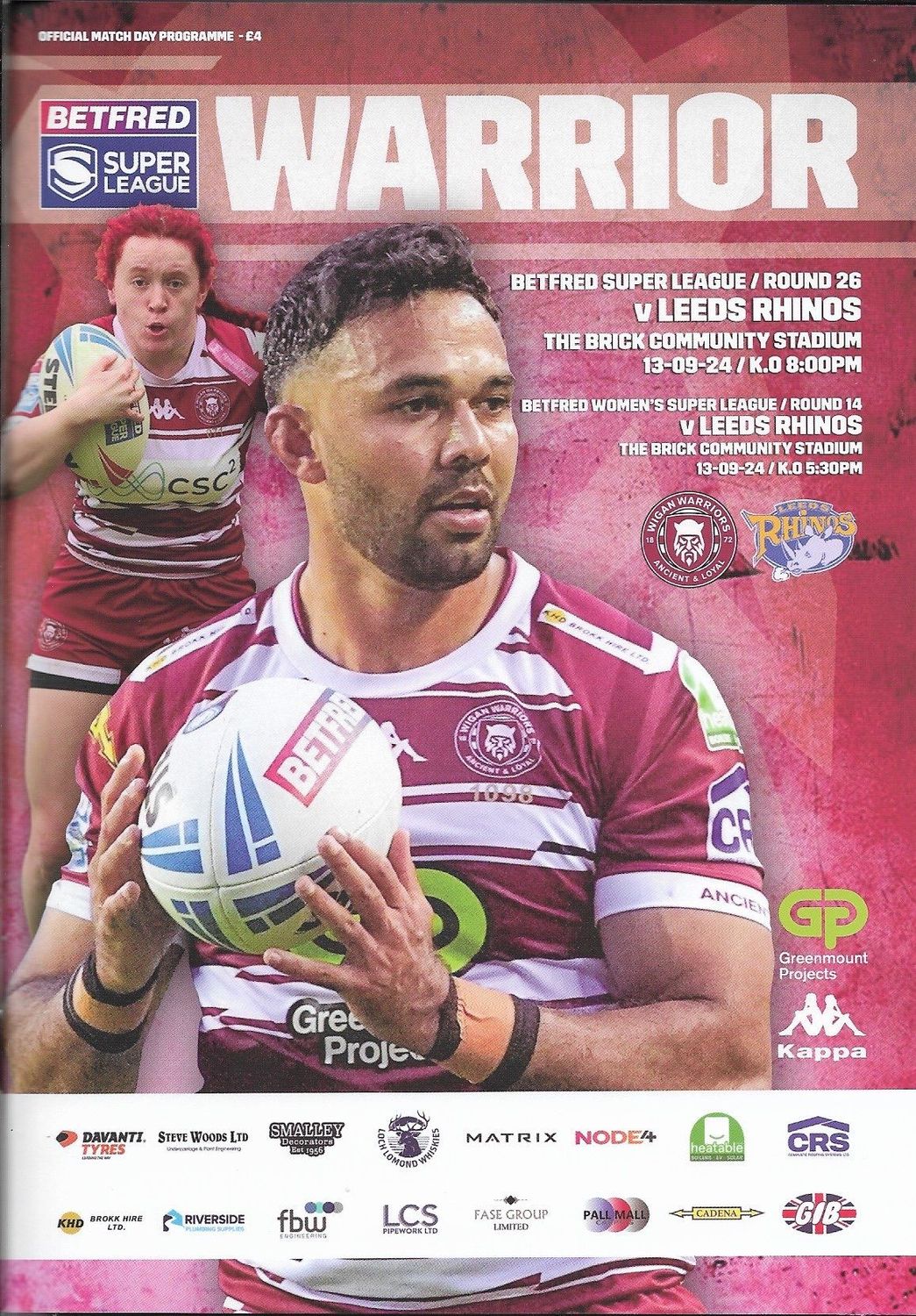 Wigan Warriors v Leeds Rhinos - 13/09/24