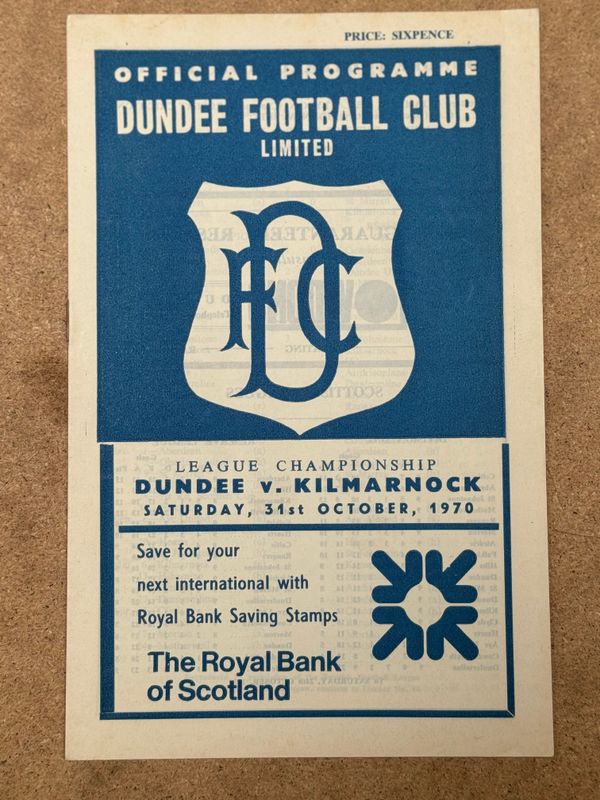 Dundee v Kilmarnock - 31/10/70