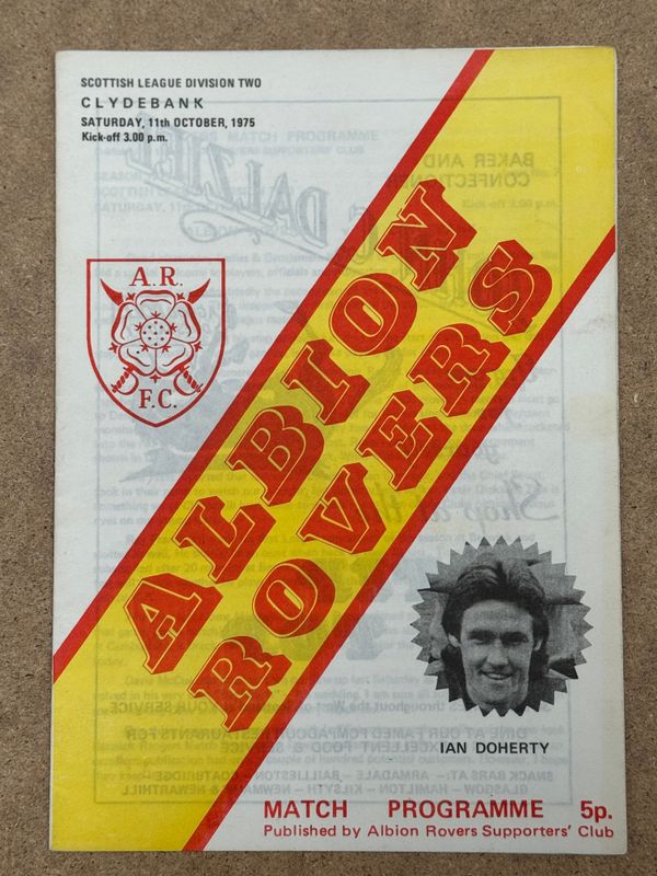 Albion Rovers v Clydebank -11/10/75