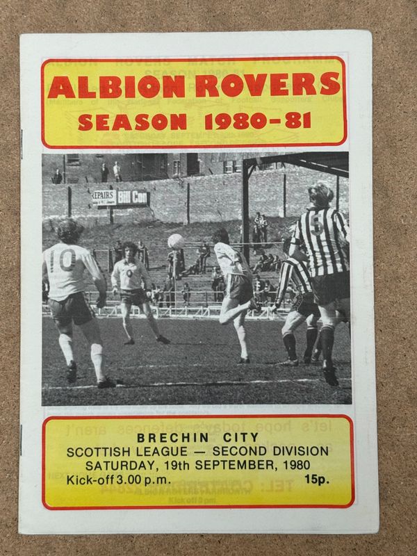 Albion Rovers v Brechin City -19/9/80