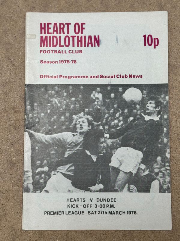 Hearts v Dundee - 27/3/76