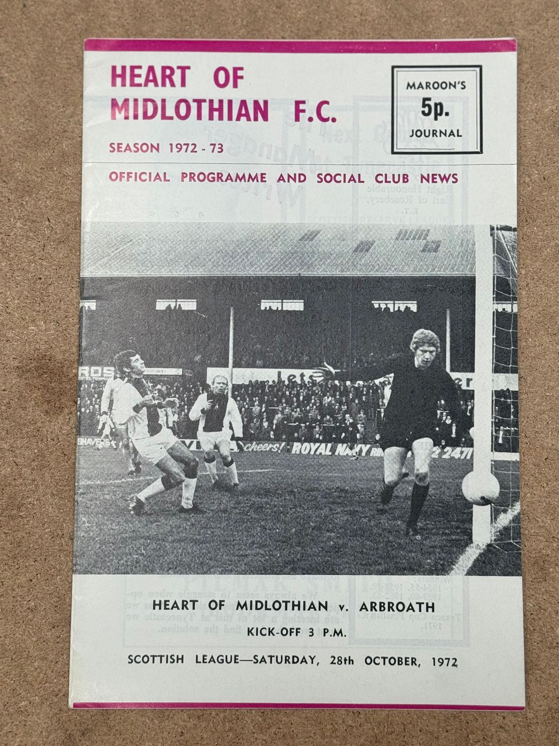 Hearts v Arbroath - 28/10/72
