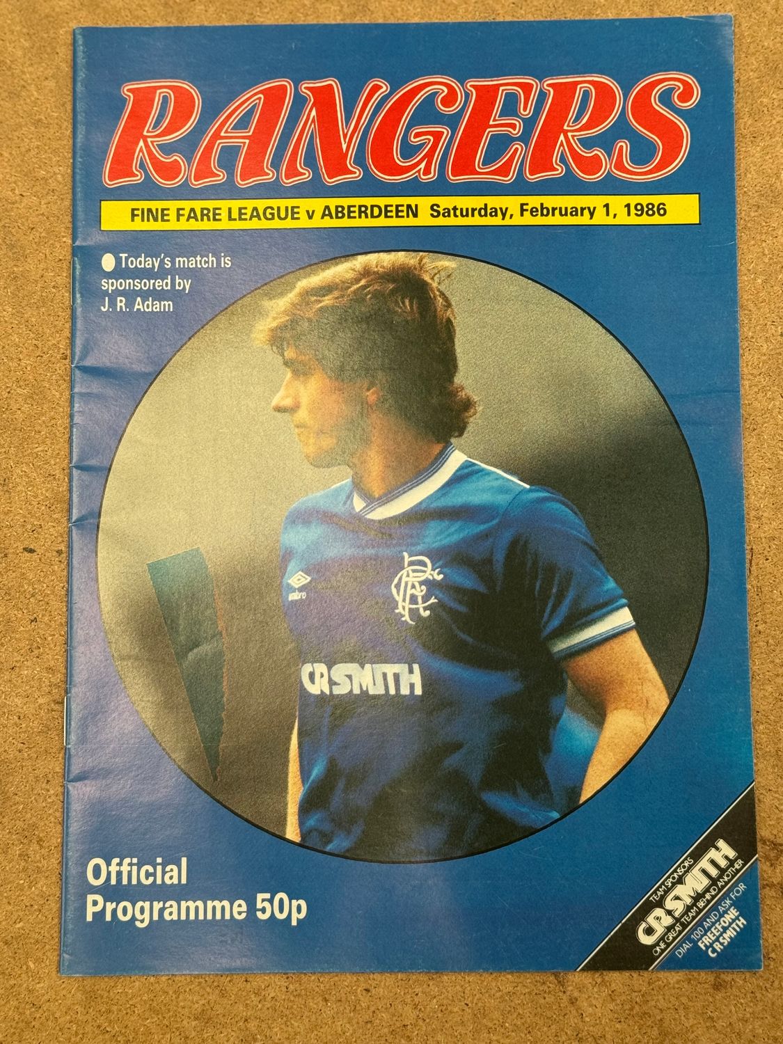 Rangers v Aberdeen - 1/2/86