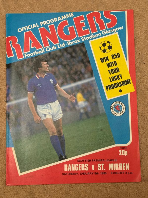 Rangers v St Mirren - 5/1/80