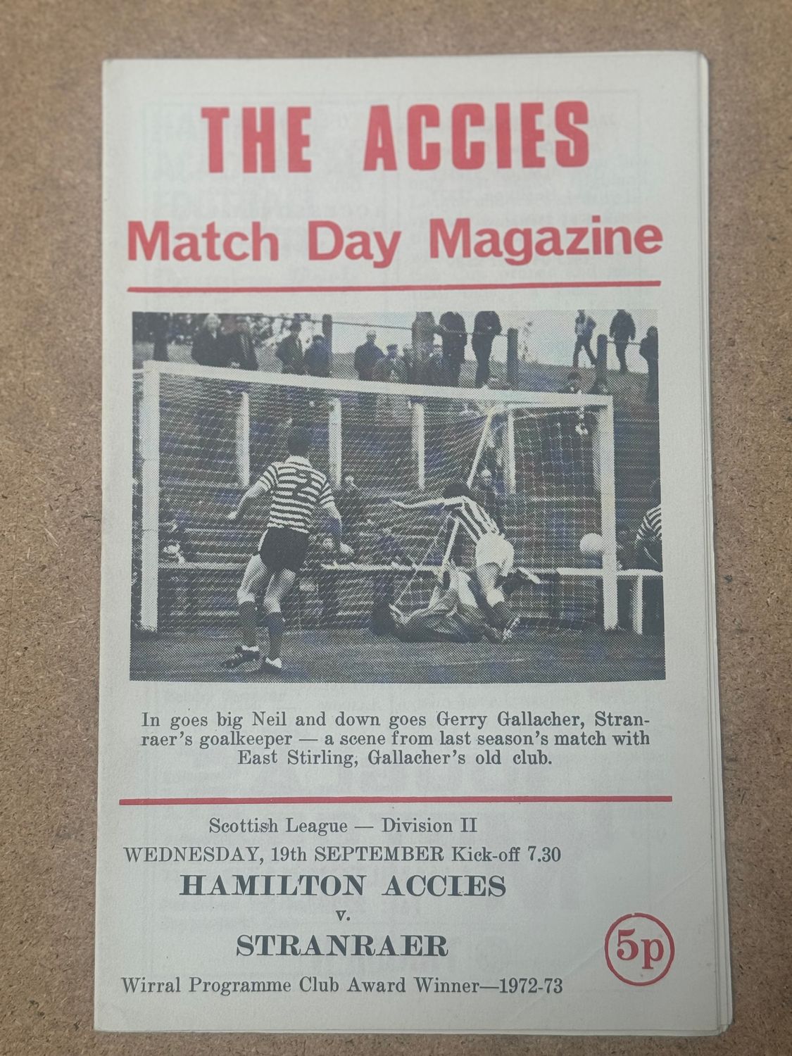 Hamilton v Stranraer - 19/9/73