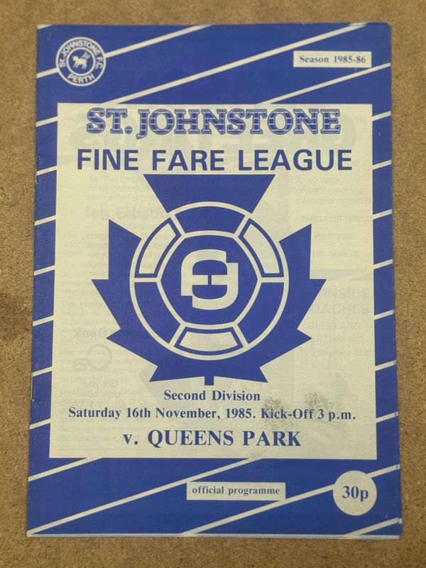 St Johnstone v Queens Park - 16/11/85