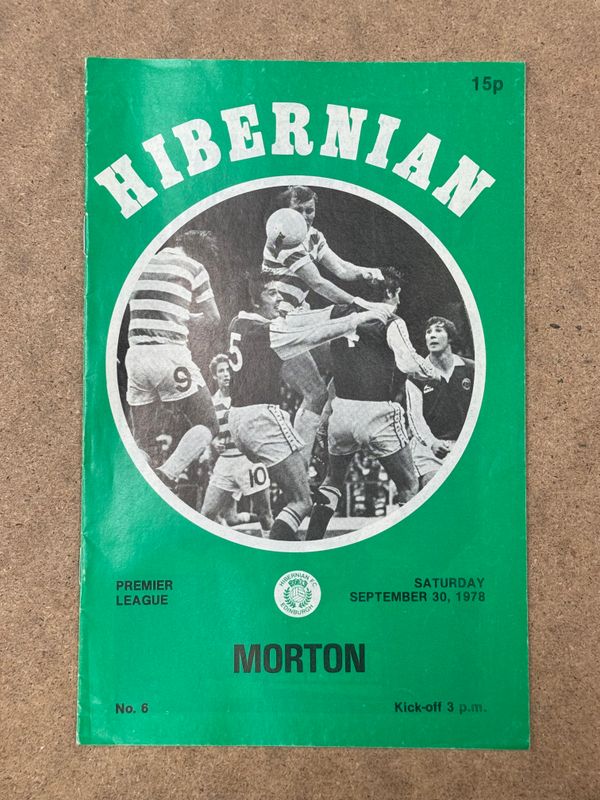 Hibernian v Morton - 30/9/78