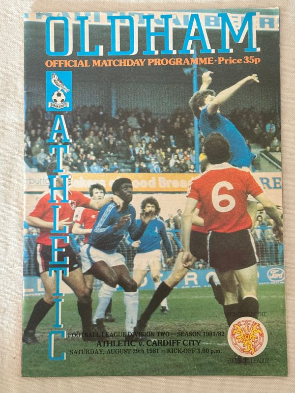 Oldham v Cardiff City - 29/8/81
