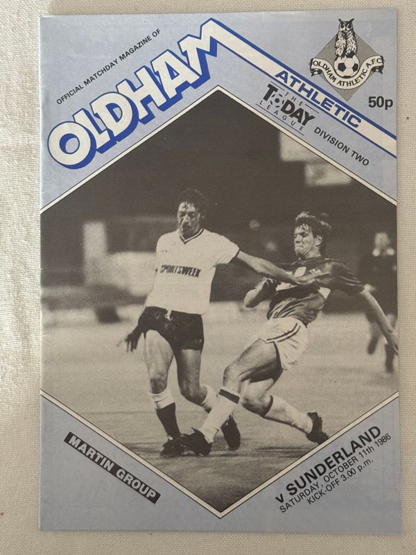 Oldham v Sunderland - 11/10/86