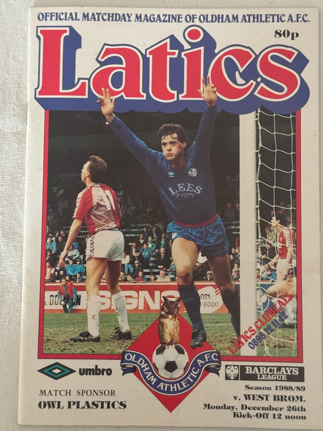 Oldham v WBA - 26/12/88