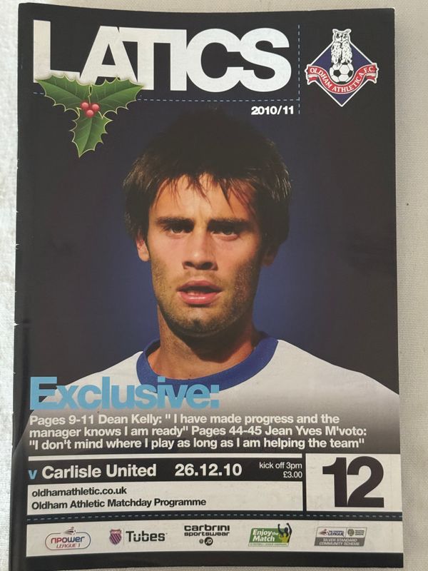 Oldham v Carlisle United - 26/12/10