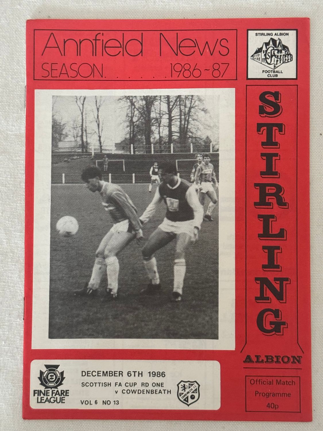 Stirling Albion v Cowdenbeath - 6/12/86