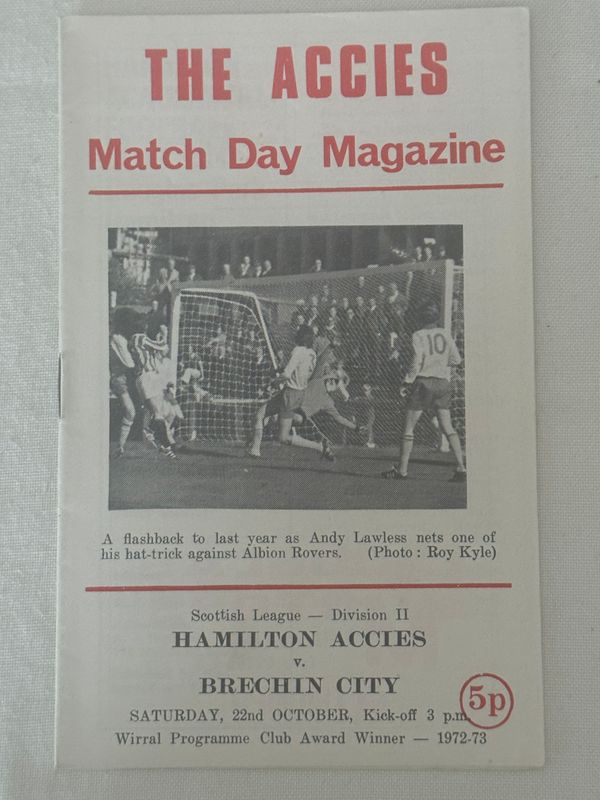 Hamilton v Brechin City - 22/10/73