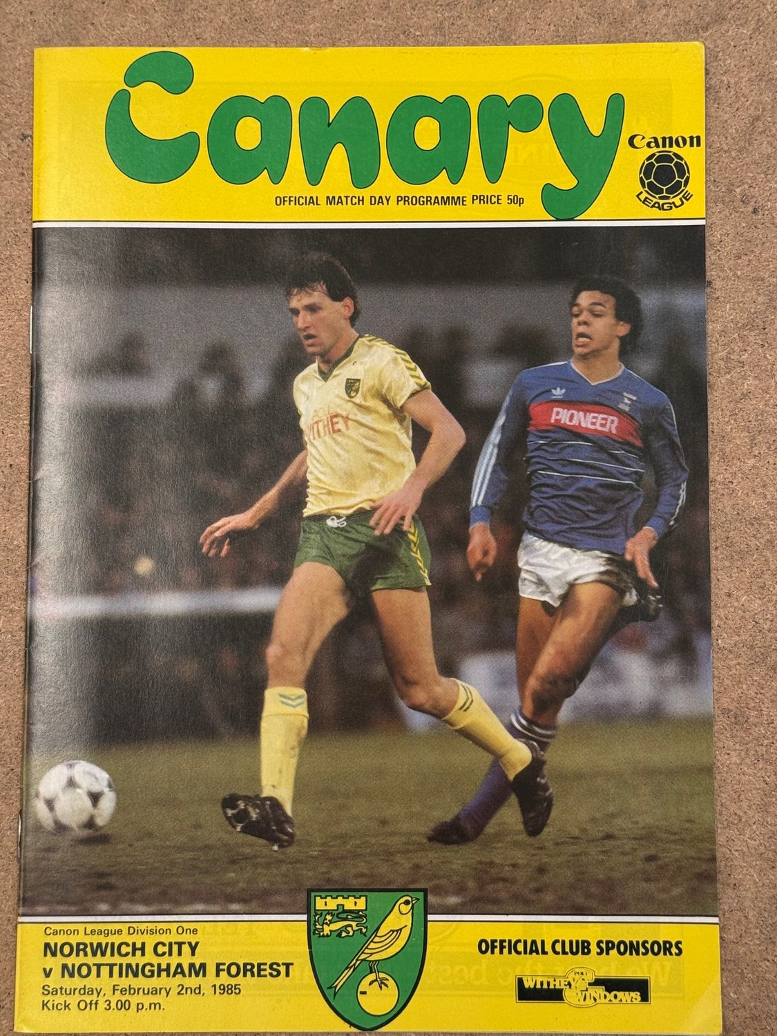 Norwich City v Nottingham Forest - 2/2/85