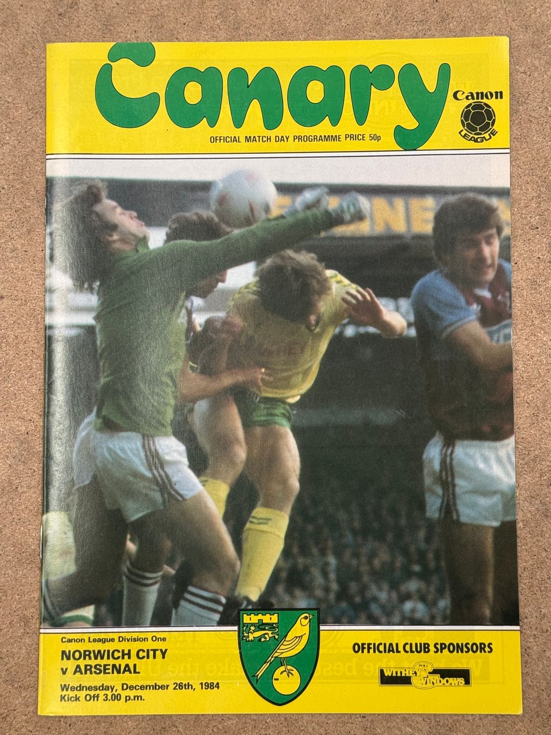 Norwich City v Arsenal - 26/12/84