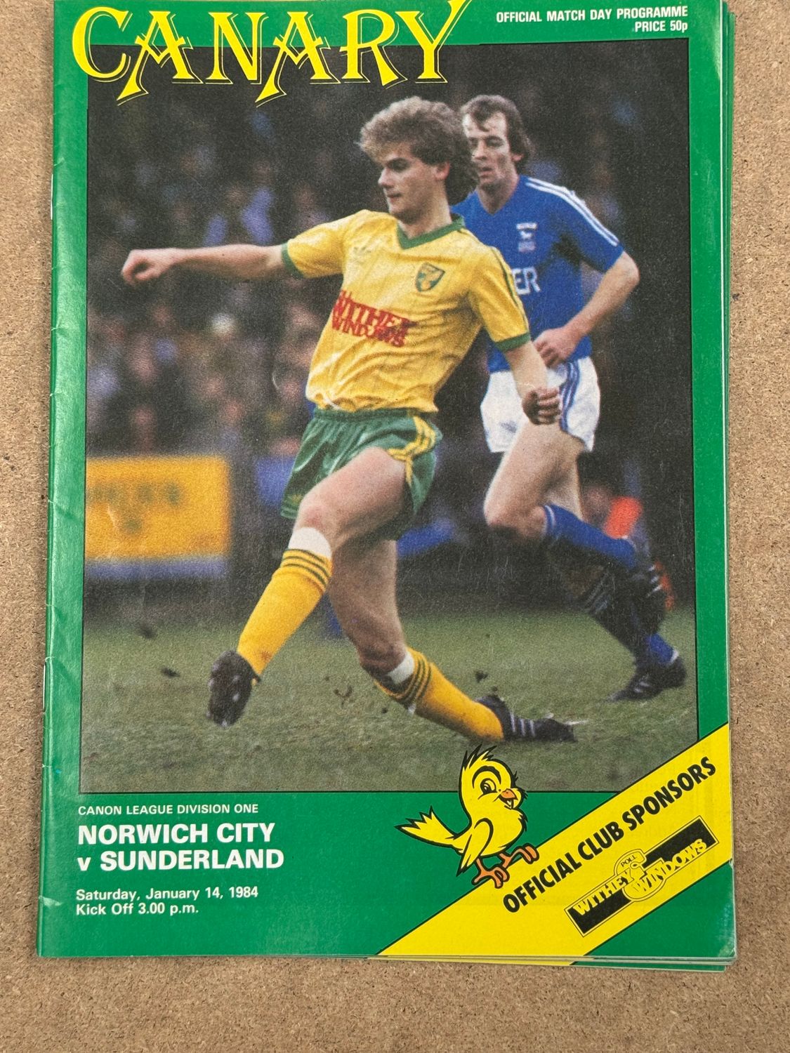 Norwich City v Sunderland - 14/1/84