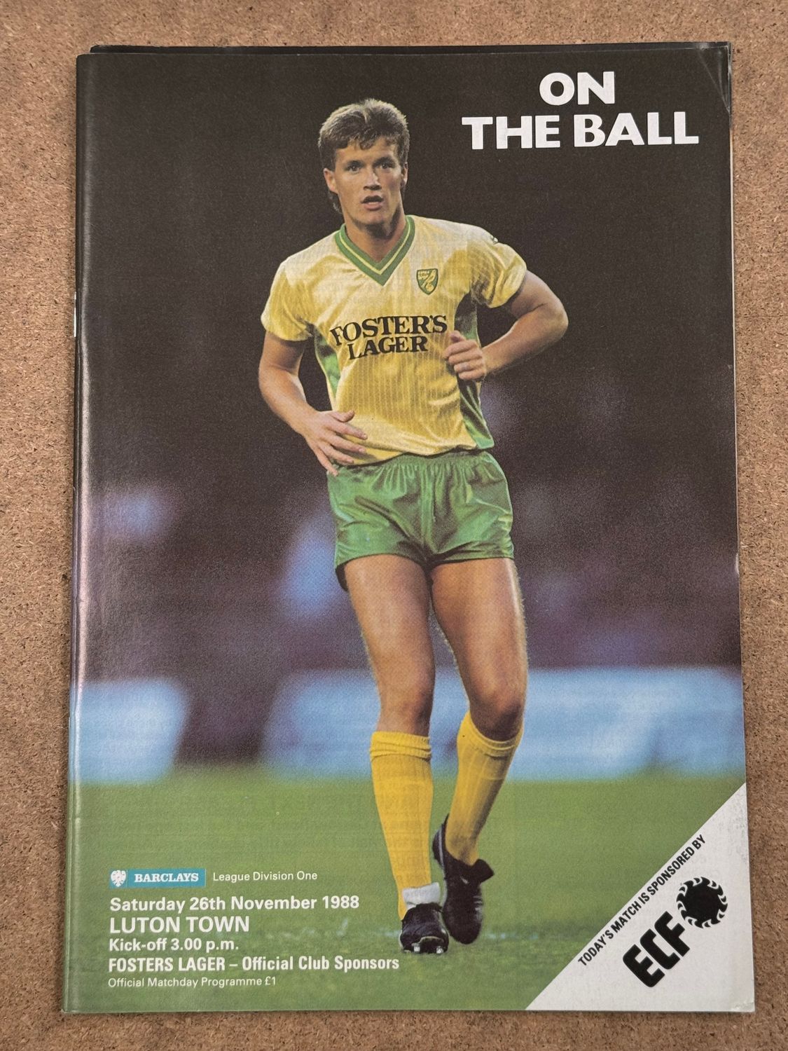 Norwich City v Luton Town - 26/11/88