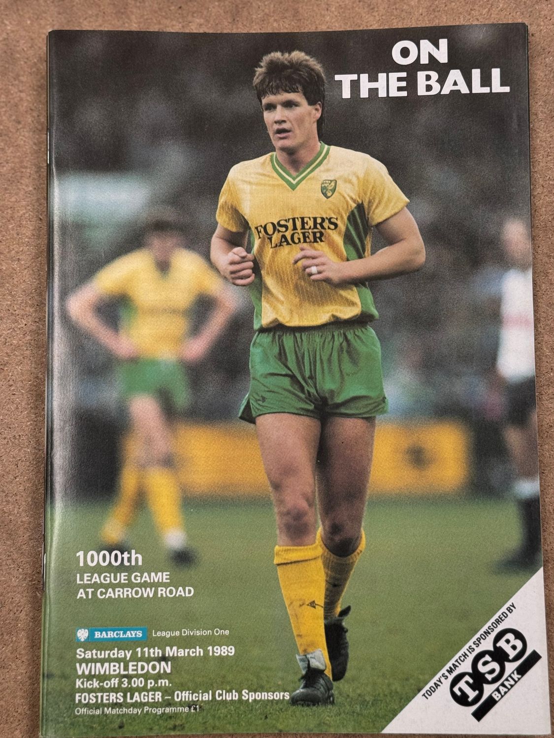 Norwich City v Wimbledon - 11/3/89