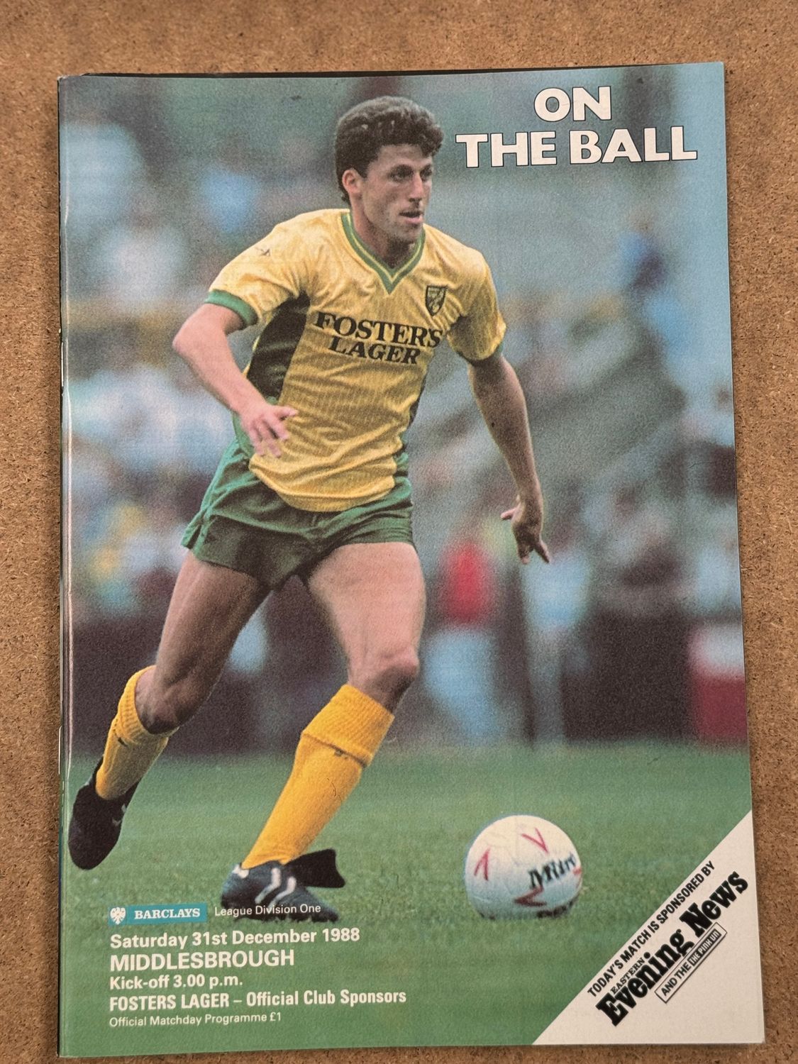 Norwich City v Middlesbrough - 31/12/88