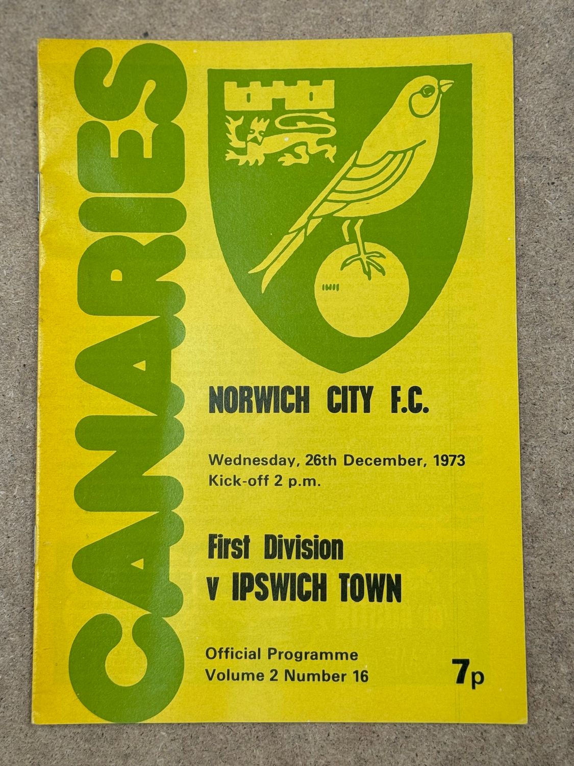 Norwich City v Ipswich Town - 26/12/73