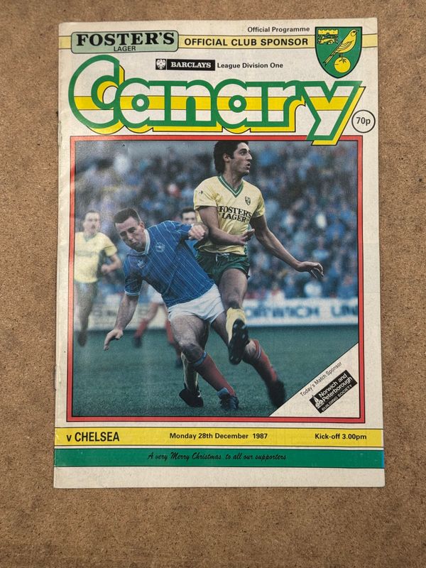Norwich City v Chelsea - 28/12/87