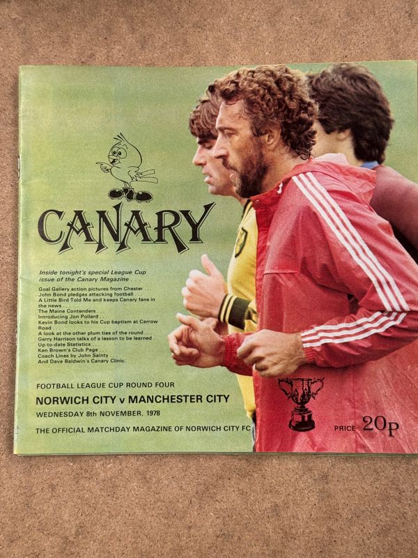 Norwich City v Manchester City - 8/11/78