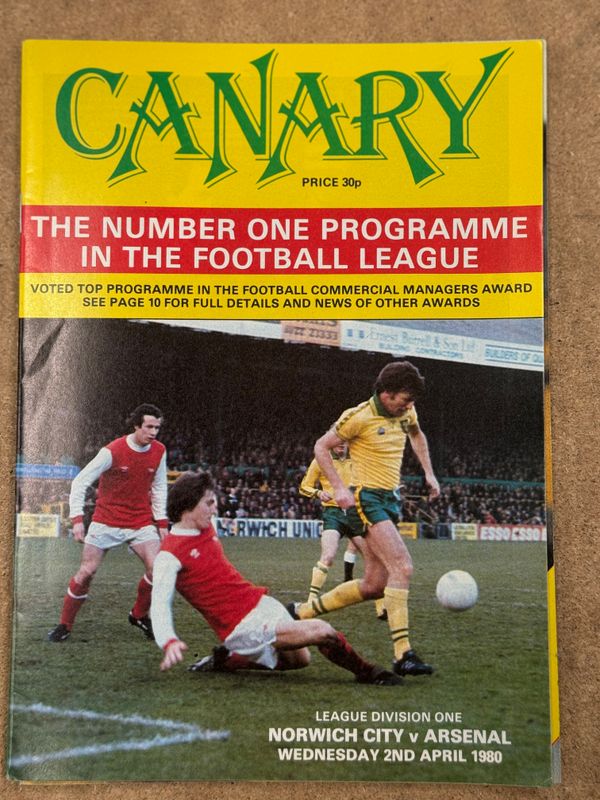 Norwich City v Arsenal  - 2/4/80