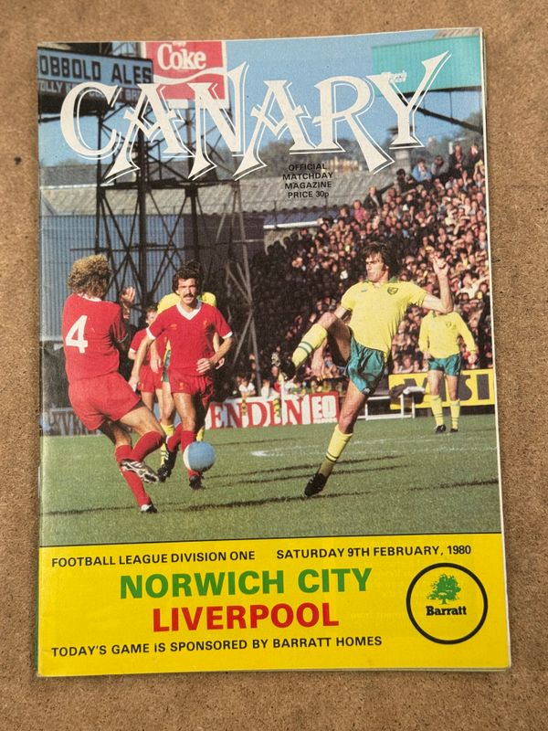 Norwich City v Liverpool - 9/2/80