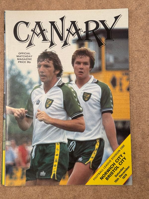 Norwich City v Bristol City - 15/12/79