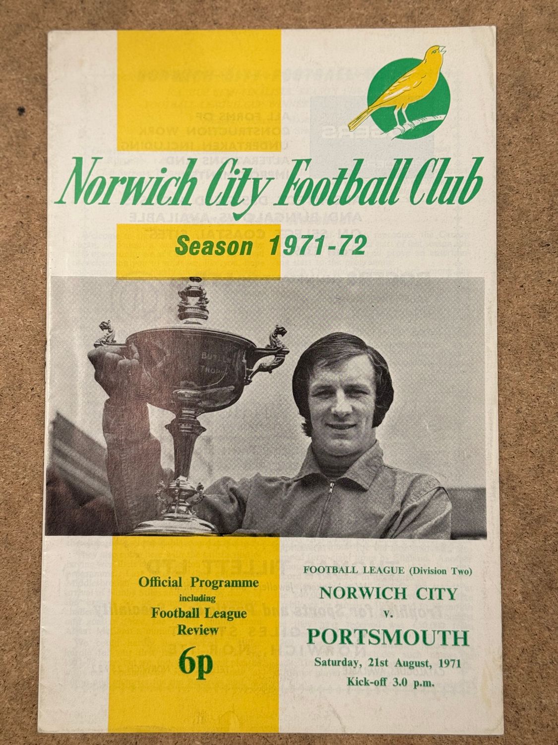 Norwich City v Portsmouth - 21/8/71