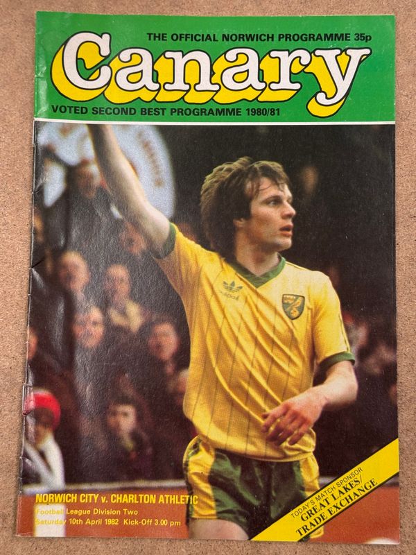 Norwich City v Charlton Athletic - 10/4/82