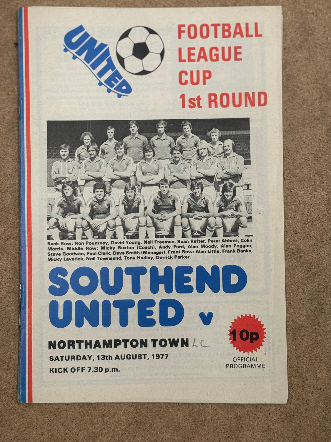 Southend United v Northampton Town - 13/8/77