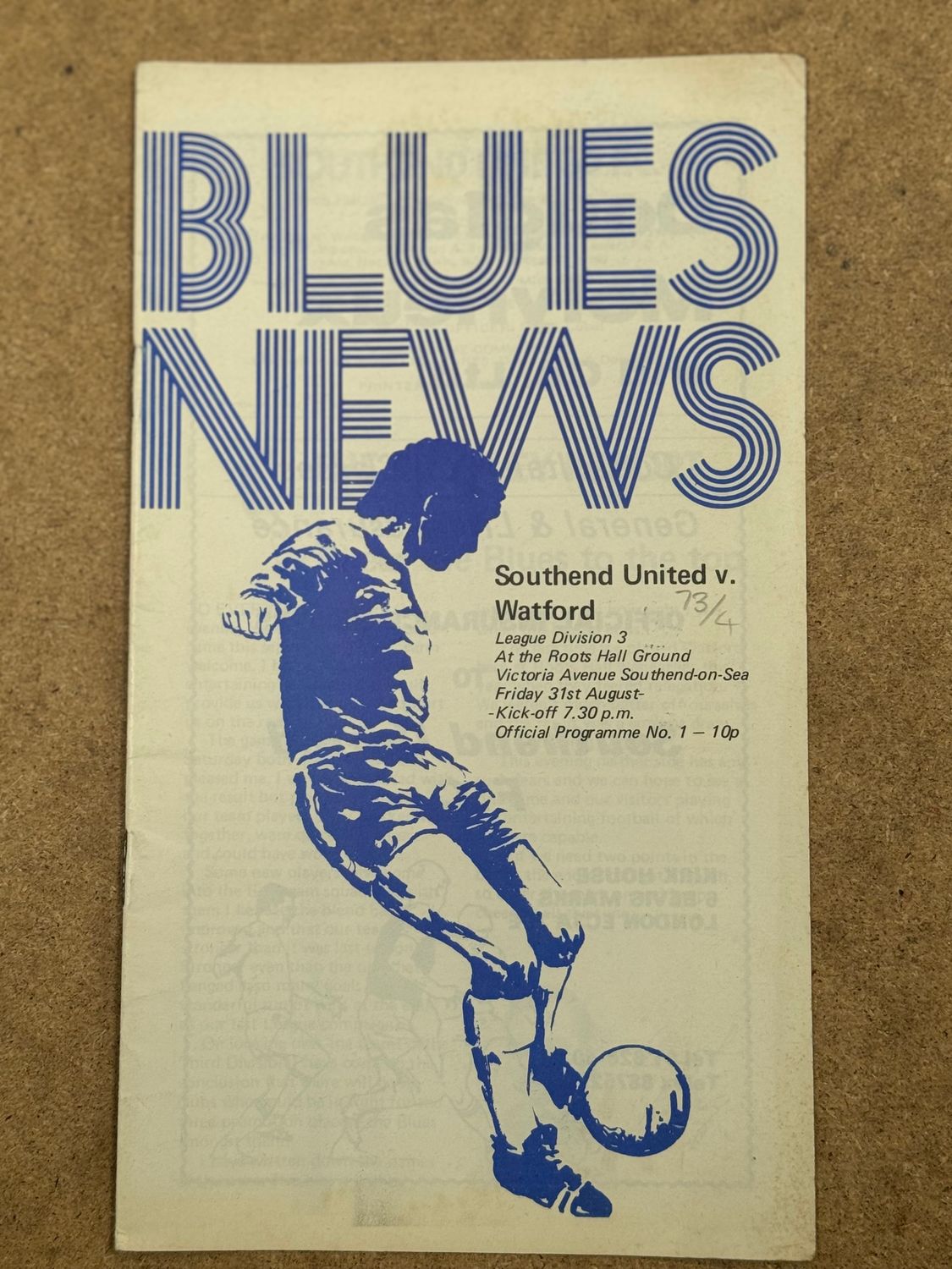 Southend United v Watford - 31/8/73